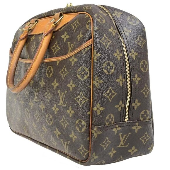 LOUIS VUITTON LV Logo Deauville Hand Bag Monogram Leather Brown - Picture 2 of 16